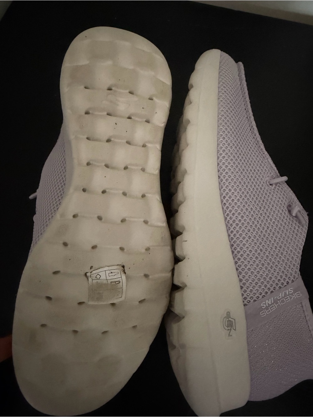 Skechers Women's Lavender Slip-On Mesh Sneakers - Picture 7 of 9